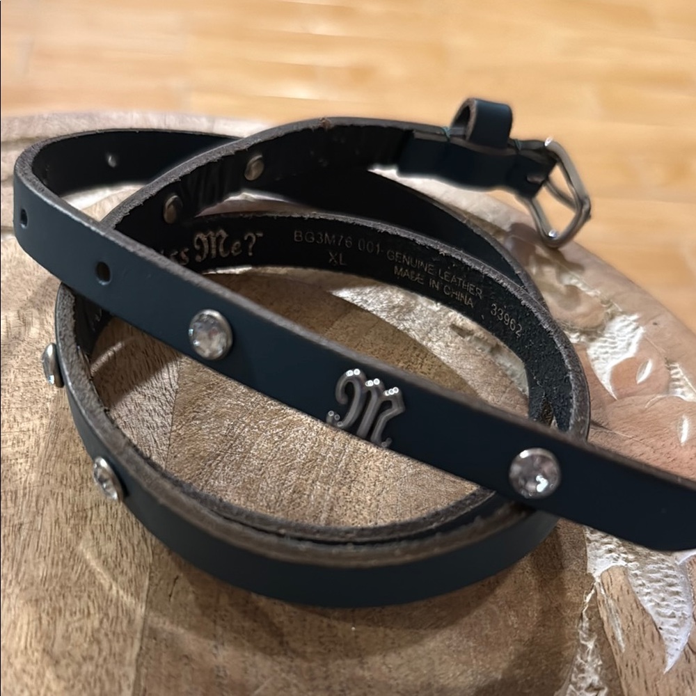 Miss Me Thin Blue-Green Leather Women’s Belt